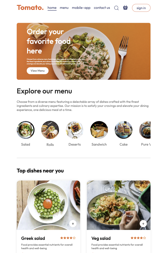 Online Food Store 'Tomato'