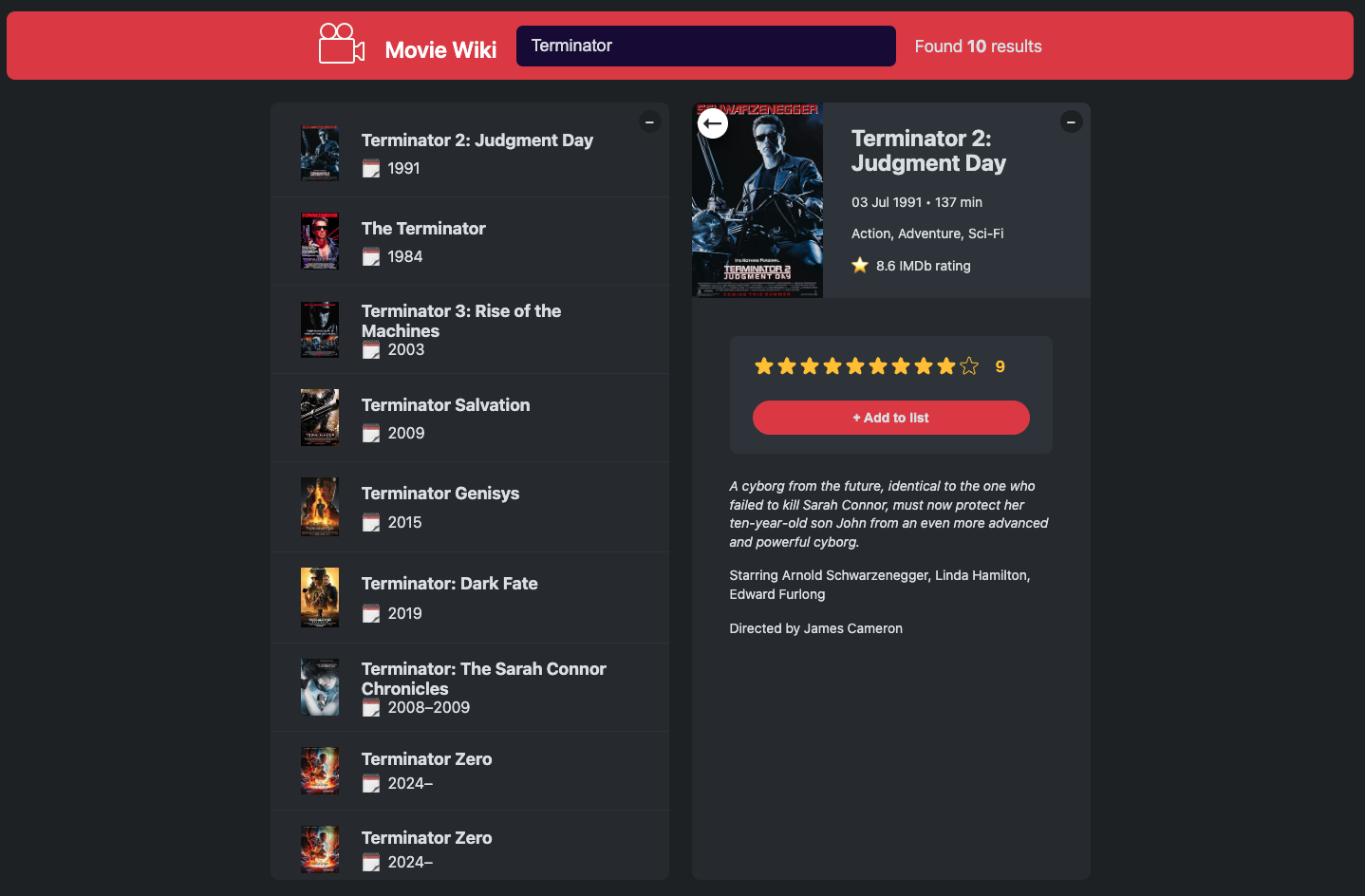 Movie Wiki - a simple React app for discovering movies